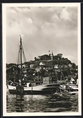 AK Hamburg-Blankenese, Segelschiff am Süllberg