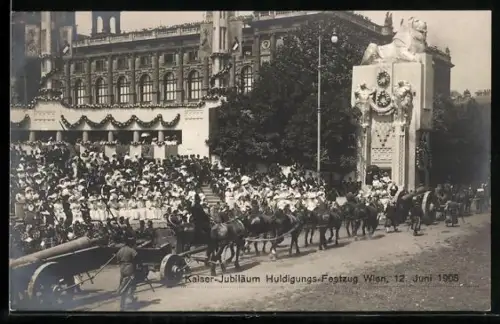 AK Wien, Kaiser-Jubiläum, Kaiserhuldigungs-Festzug am 12. Juni 1908