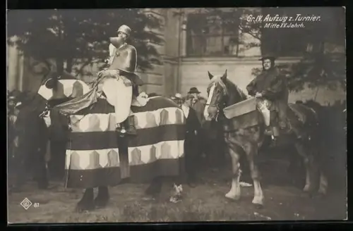 AK Kaiserhuldigung, Gr. IV. Aufzug zum Turnier, Mitte XV. Jahrhundert