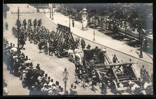 AK Wien, Kaiser-Jubiläum Huldigungs-Festzug 1908, Katapult und Rammbock