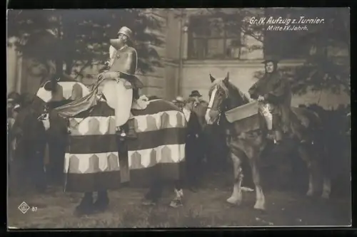 AK Kaiserhuldigung, Gr. IV. Aufzug zum Turnier, Mitte XV. Jahrhundert