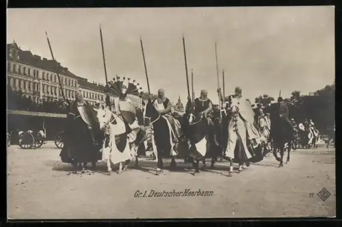 AK Kaiserhuldigung, Gr. 1. Deutscher Heerbann, Ritterturnier