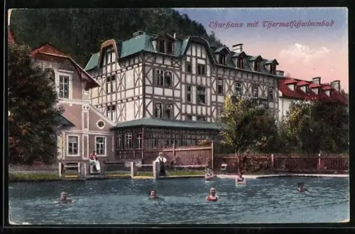 AK Bad Einöd /Stmk., Kurhaus mit Thermalschwimmbad