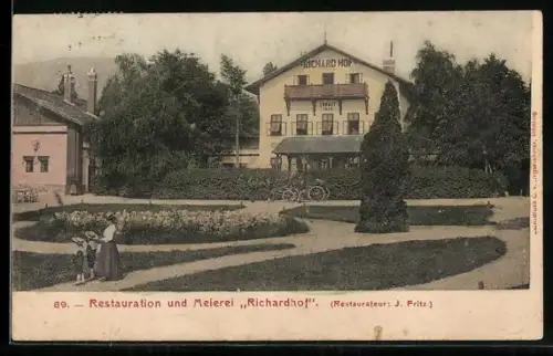 AK Gumpoldskirchen /N.-Oe., Richardhof, Restaurant und Meierei