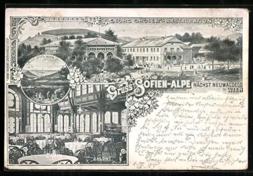 AK Wien, Sofien-Alpe nächst Neuwaldegg, Restaurant, Salon