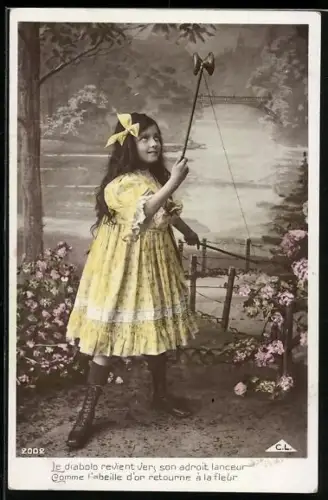 AK Mädchen spielt mit Diabolo