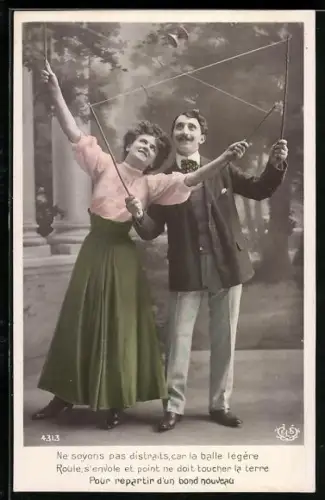 AK Paar spielt mit Diabolo