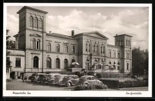 AK Wuppertal, Wuppertaler Zoo, Zoo-Gaststätte, VW Käfer