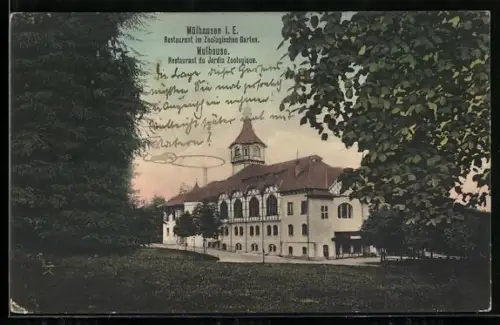AK Mülhausen i. E., Restaurant im Zoologischen Garten