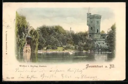 AK Frankfurt a. M., Weiher i. Zoologischem Garten