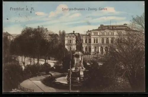 AK Frankfurt a. M., Schützen-Brunnen, Zoologischer Garten