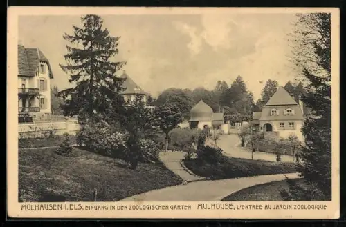 AK Mülhausen i. Els., Eingang in den Zoologischen Garten