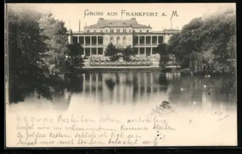 AK Frankfurt a. M., Teich im Zoologischen Garten