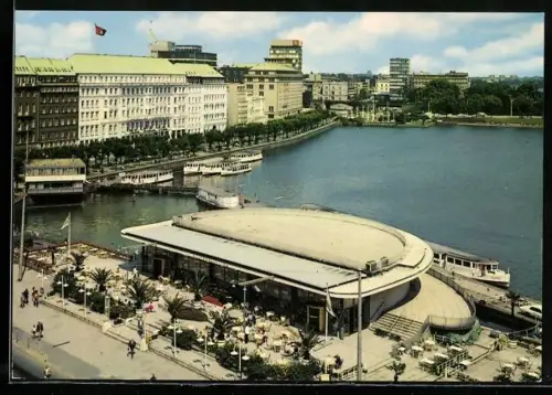 AK Hamburg, Binnenalster mit Alsterpavillon