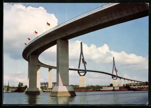 AK Hamburg, Blick auf die Köhlbrandbrücke