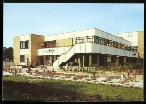 AK Binz /Rügen, FDGB-Heimbereich Riga, Urlauberrestaurant