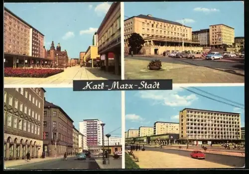 AK Karl-Marx-Stadt, Rosenhof, Interhotel Chemnitzer Hof, Innere Klosterstrasse