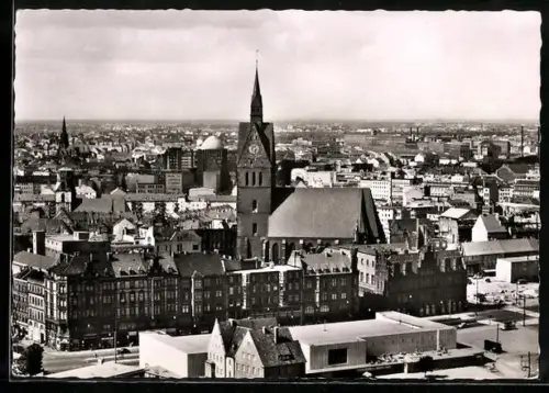 AK Hannover, Blick vom Rathausturm auf die Marktkirche