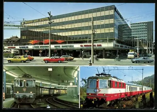AK Bern / Berne, The Station, La gare, Bahnhof, Eisenbahnzüge