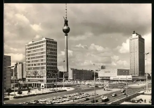 AK Berlin, Alexanderplatz mit Fernsehturm