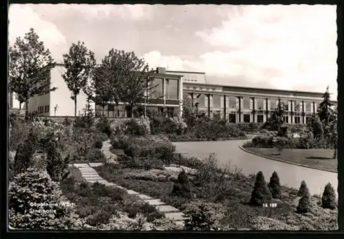 AK Göppingen /Württ., Stadthalle mit Anlagen
