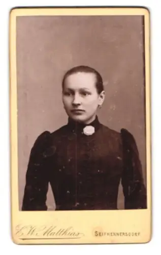 Fotografie E. W. Matthias, Seifhennersdorf, Porträt einer jungen Frau