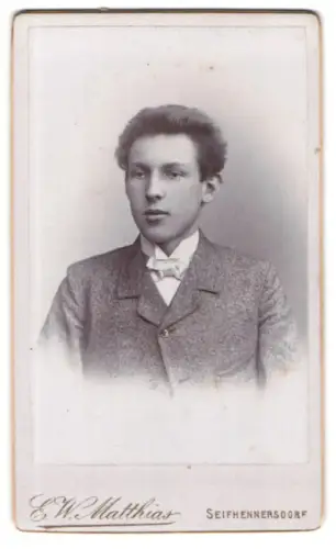 Fotografie E. W. Matthias, Seifhennersdorf, Porträt eines jungen Mannes