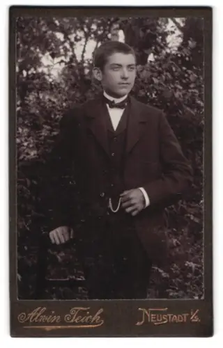 Fotografie Alwin Teich, Neustadt i./S., Albertstrasse 195b, Porträt eines jungen Mannes