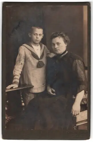 Fotografie Carl Bellach, Leipzig, Gallertstrasse 12, Junge und Frau