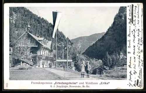 AK Hinterstoder, Fremdenpension Erholungsheim und Waldhaus Erika