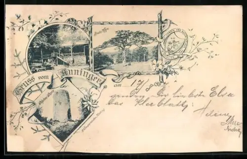 AK Mödling, Gasthaus Anninger, Breite Föhre, Wilhelms-Warte