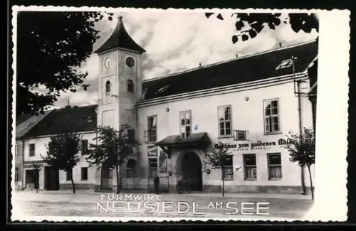 AK Neusiedl am See, Gasthaus zum goldenen Adler
