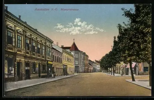 AK Amstetten, Einblick in die Wienerstrasse