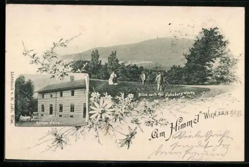 AK Wien, Am Himmel, Rotes Haus, Blick nach der Habsburg-Warte