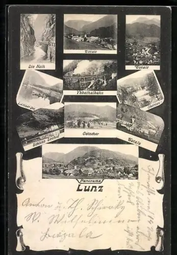 AK Lunz, Totalansicht, Schloss Seehof, Oetscher