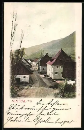 AK Spital a. Semmering, Strassenpartie im Ort