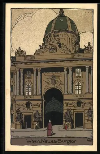 Steindruck-AK Wien I, Neues Burgtor