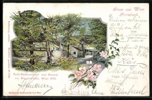 AK Wien, Dornbach, Cafe-Restauration und Meierei zur Bieglerhütte