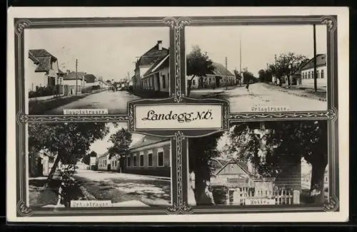 AK Pottendorf /N. Ö., Landegg, Hauptstrasse, Ortsstrasse, Ortspartie