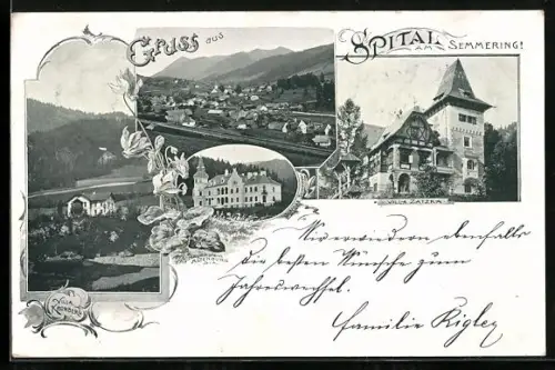 AK Spital /Semmering, Villa Kronberg, Villa Zatzka, Gesamtansicht