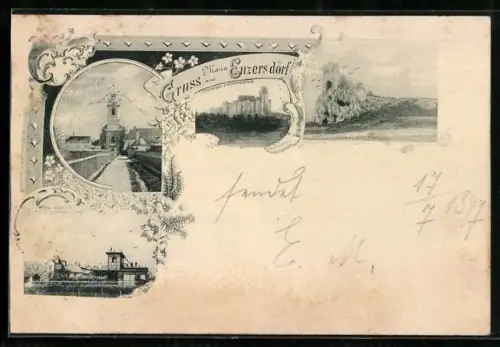 AK Maria Enzersdorf, Restauration Meierei Walischhof, Schloss Lichtenstein