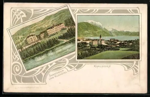 Lithographie Gmunden, Sanatorium und Kurhotel