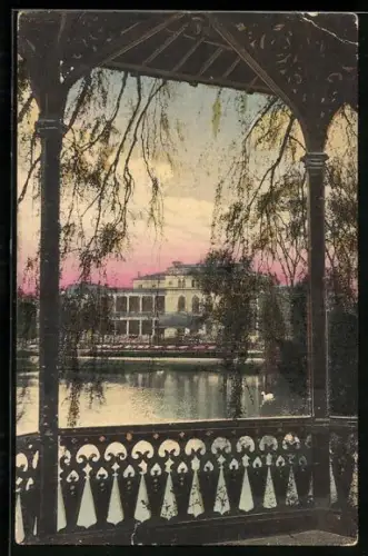 AK Frankfurt am Main, Gesellschaftshaus aus dem Weihertempel im Zoologischen Garten