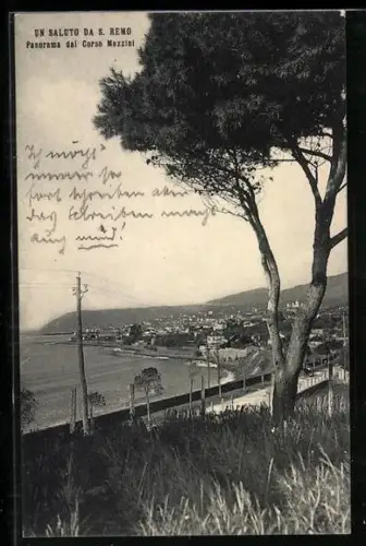 AK San Remo, Panorama dal Corso Mazzini