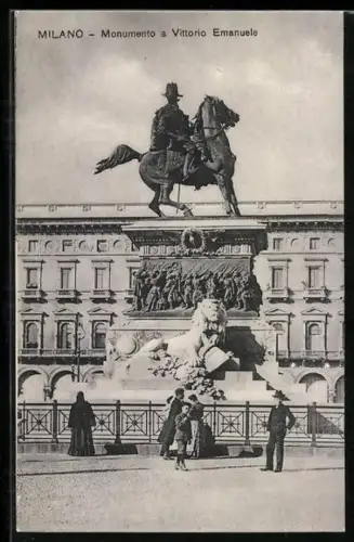 AK Milano, Monumento a Vittorio Emanuele