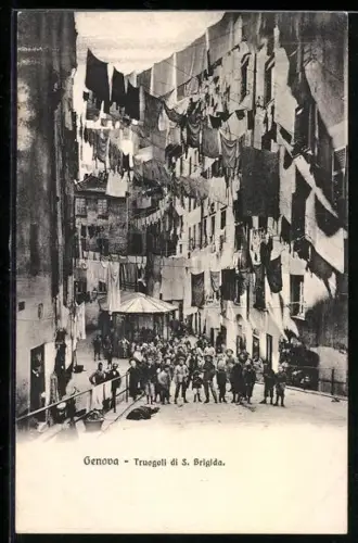 AK Genova, Truogoli di S. Brigida, Kinder in einer Strasse