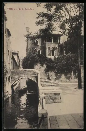 AK Venezia, Partie mit Häusern am Rio S. Cristoforo