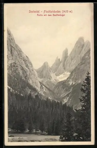 AK Fischleinboden /Sextental, Ortspartie mit dem Zwölferkogel