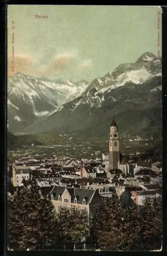 AK Meran, Panorama mit Kirche