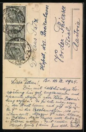 AK Brixen, Panorama mit Kirche